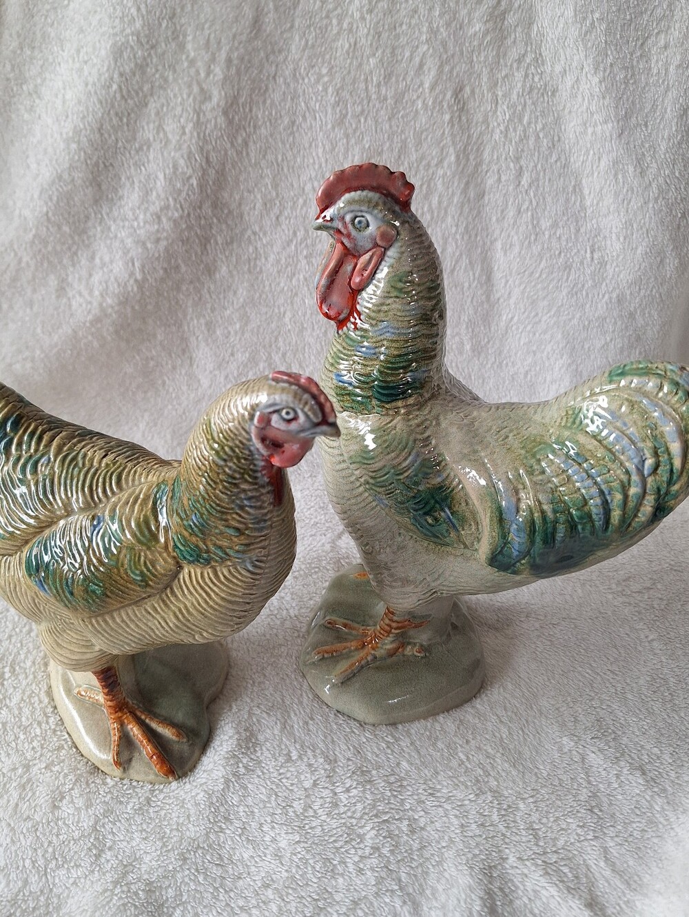 Vintage Madeline Originals California Ceramic Rooster Hen Figurine Pair USA - Picture 2 of 16